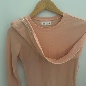 Velvet by Graham & Spencer Women's Blush Long Sleeve Top S NWT